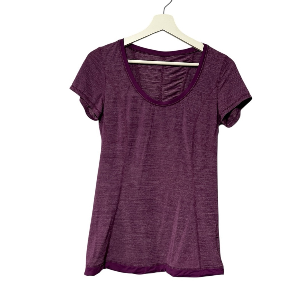 Lululemon Run: Silver Bullet Short Sleeve Tech in Heathered Purple